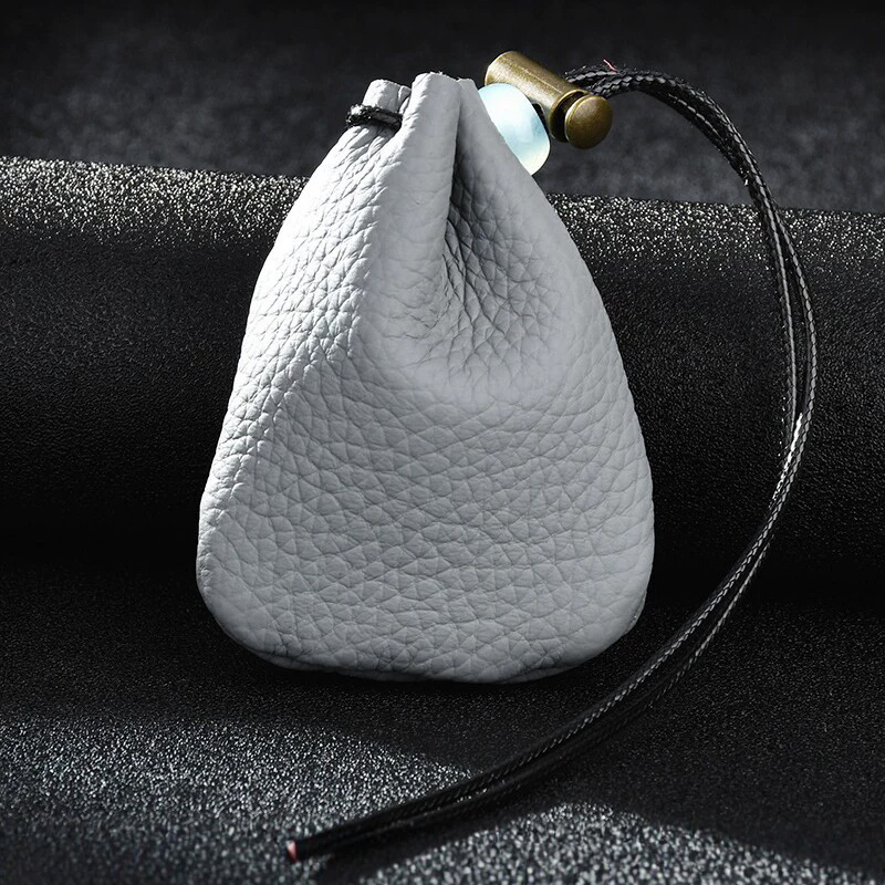 Pochette à cordon en cuir véri - Leather Edc. Carry Pouch avis et prix